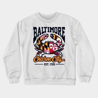 Baltimore Charm City Crab Crewneck Sweatshirt